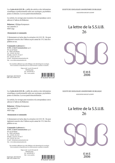 Lettre de la S.S.U.B. 26 (9782930481036-front-cover)