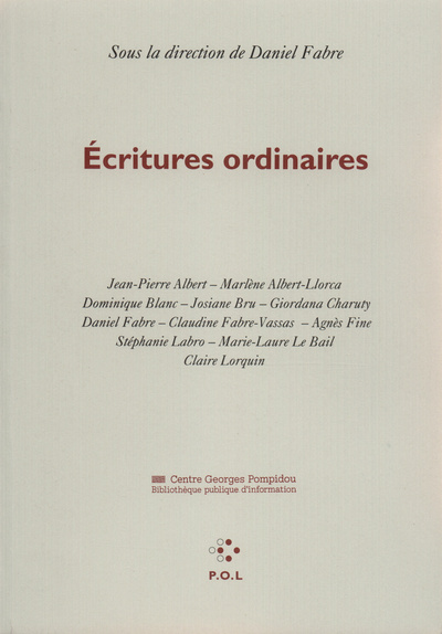 Écritures ordinaires (9782867443879-front-cover)