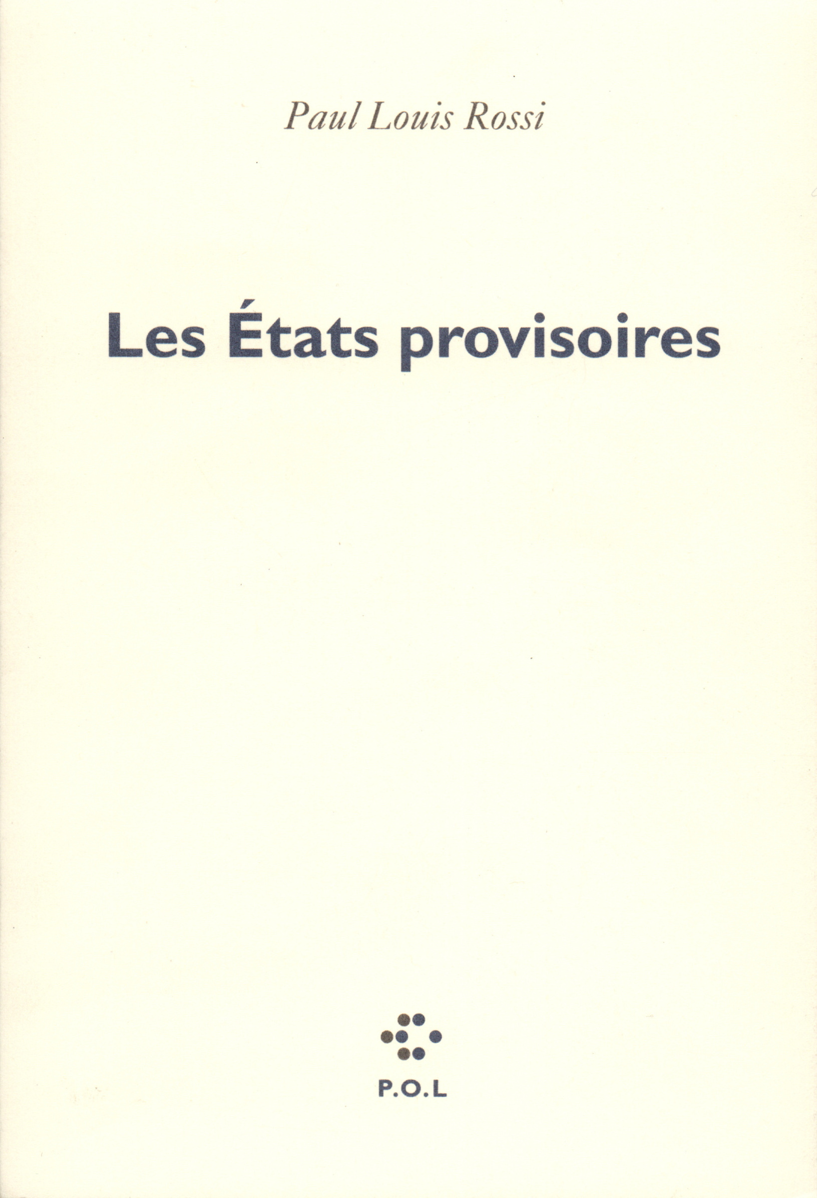 Les États provisoires (9782867440182-front-cover)