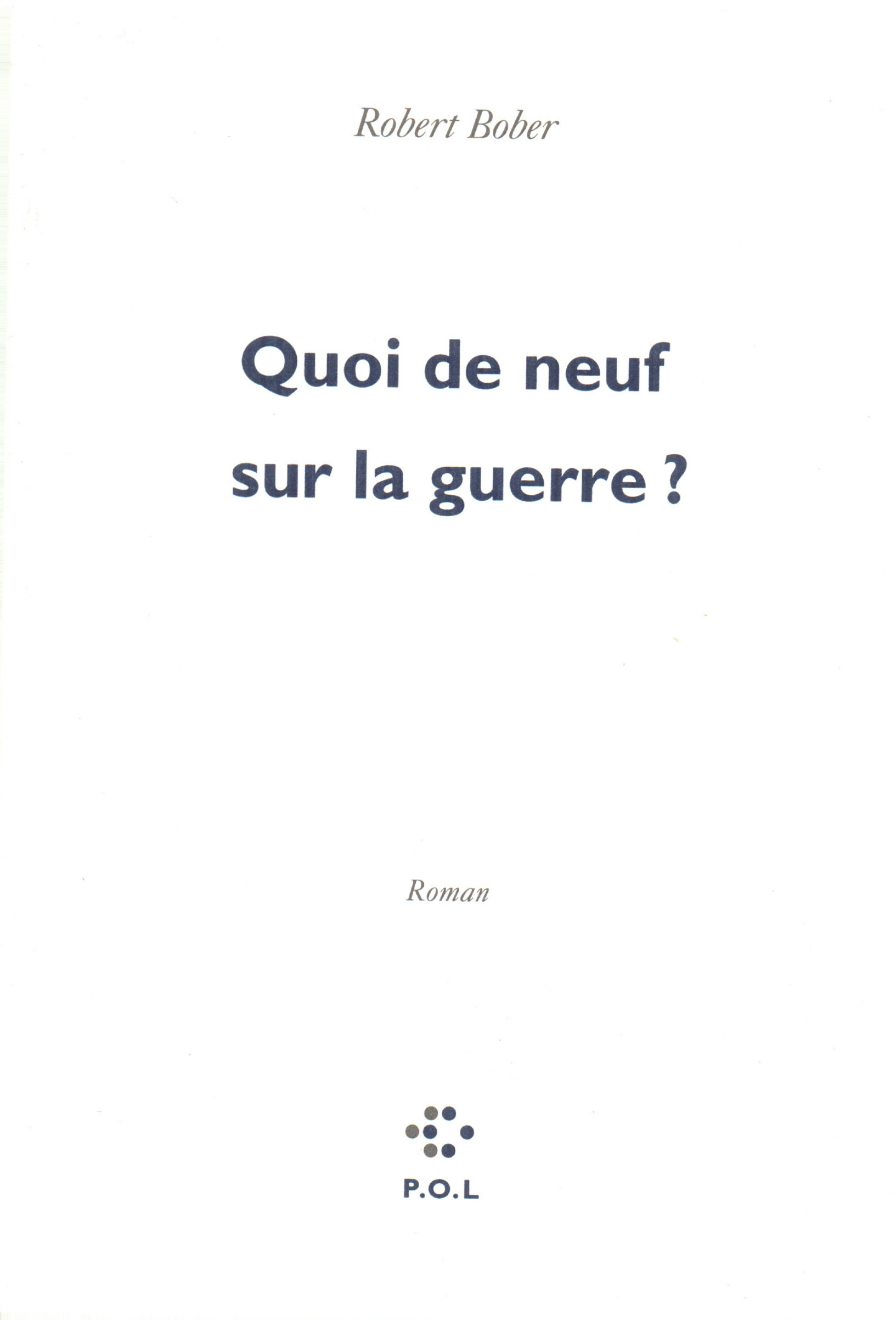 Quoi de neuf sur la guerre ? (9782867443732-front-cover)