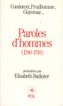 Paroles d'hommes (1790-1793), Condorcet, Prudhomme, Guyomar... (9782867441486-front-cover)