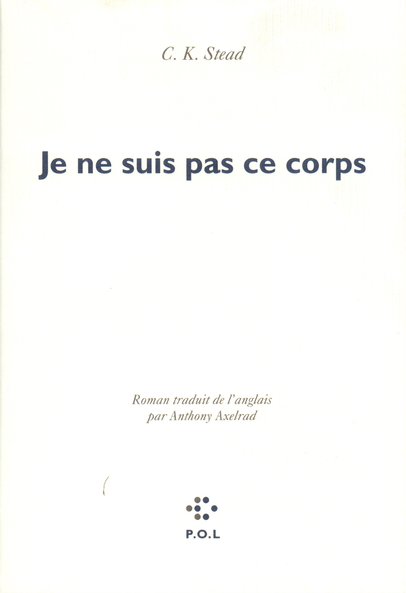 Je ne suis pas ce corps (9782867443541-front-cover)