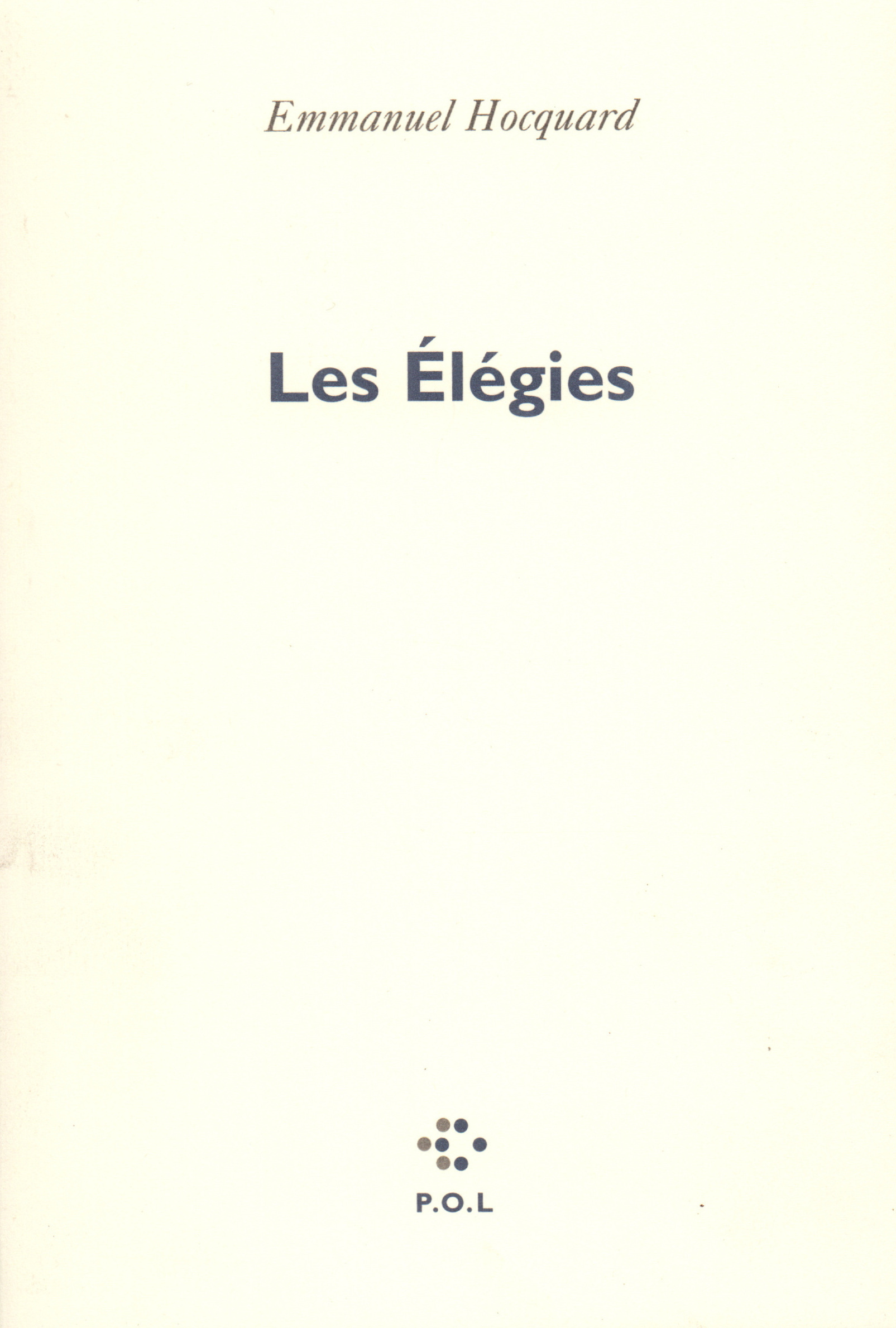 Les Élégies (9782867441844-front-cover)