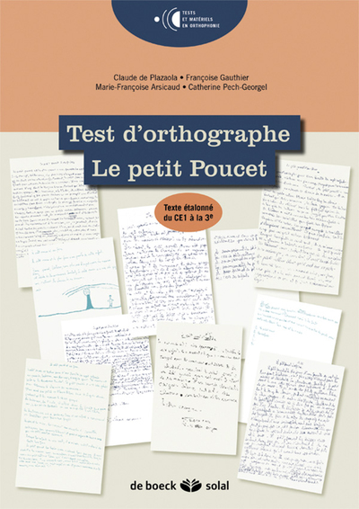 Test d'orthographe Le petit poucet, Texte étalonné du CE à la 3ème (9782914513401-front-cover)