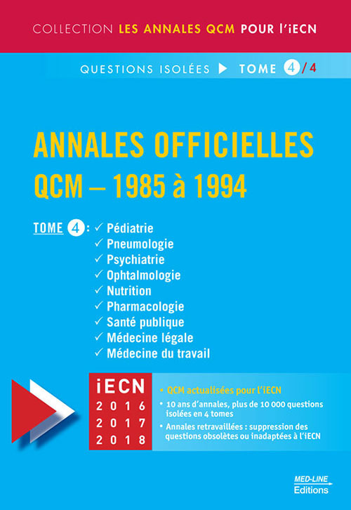 MED-LINE ANNALES OFFICIELLES QCM 1985-1994 TOME 4 (9782846781817-front-cover)