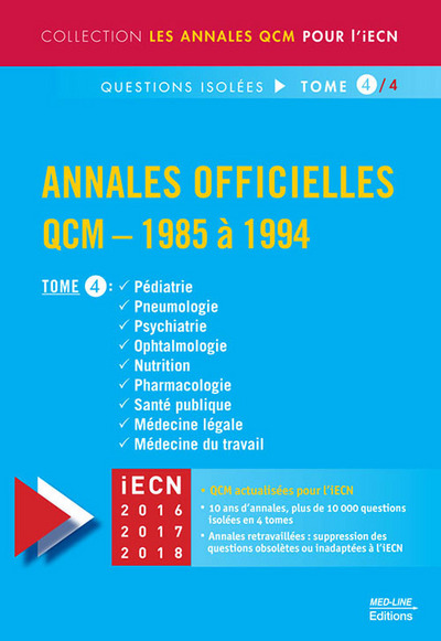 MED-LINE ANNALES OFFICIELLES QCM 1985-1994 TOME 4 (9782846781817-front-cover)