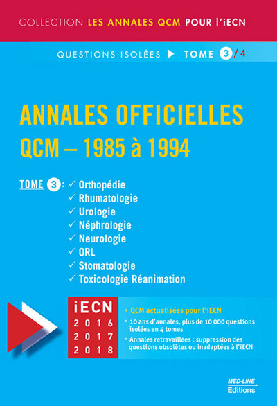 ANNALES OFFICIELLES QCM 1985-1994 TOME 3 (9782846781800-front-cover)