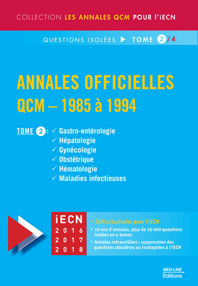 MED-LINE OFFICIELLES ANNALES QCM 1985-1994 TOME 2 (9782846781794-front-cover)