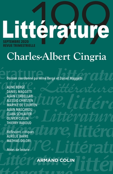 Littérature Nº199 3/2020 Charles-Albert Cingria, Charles-Albert Cingria (9782200933081-front-cover)