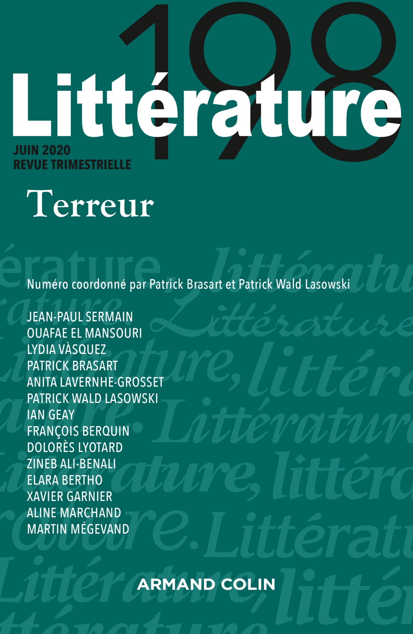 Littérature Nº198 2/2020 Terreur, Terreur (9782200933074-front-cover)