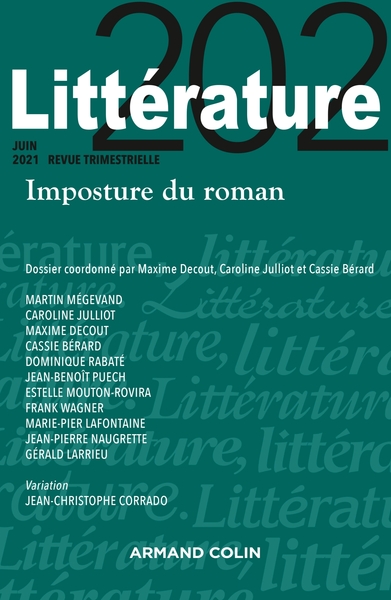 Littérature Nº202 2/2021 Imposture du roman, Imposture du roman (9782200933722-front-cover)