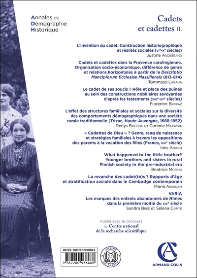 Annales de démographie historique n°2/2025 (9782200936488-back-cover)