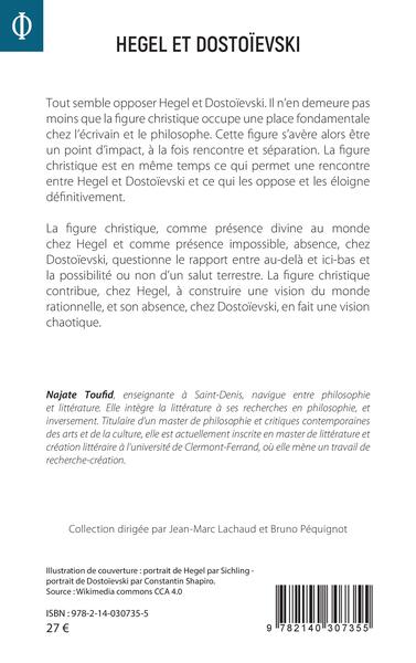 Hegel et Dostoïevski, Les enjeux idéologiques de la figure christique (9782140307355-back-cover)