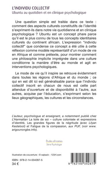 L’individu collectif, Ubuntu au quotidien et en clinique psychologique (9782140342875-back-cover)