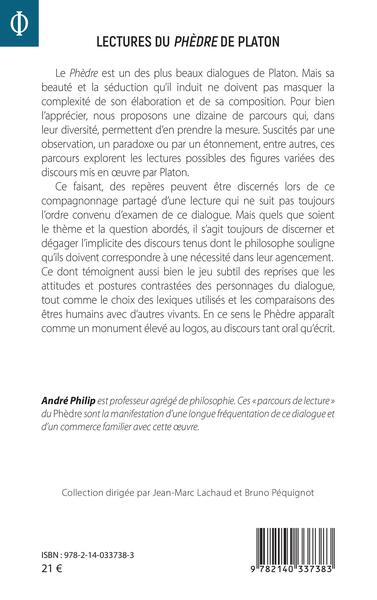 Lectures du Phèdre de Platon (9782140337383-back-cover)