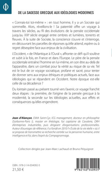 De la sagesse grecque aux idéologies modernes, Occident, connais-toi toi-même (9782140340925-back-cover)