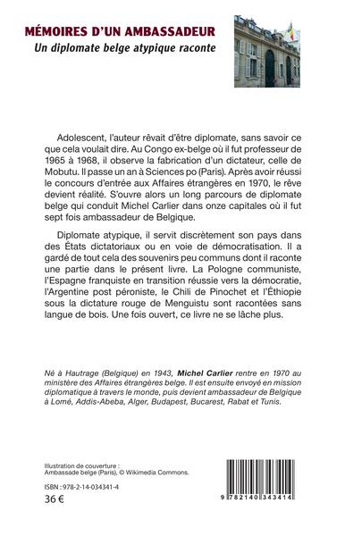 Mémoires d'un ambassadeur, Un diplomate belge atypique raconte (9782140343414-back-cover)