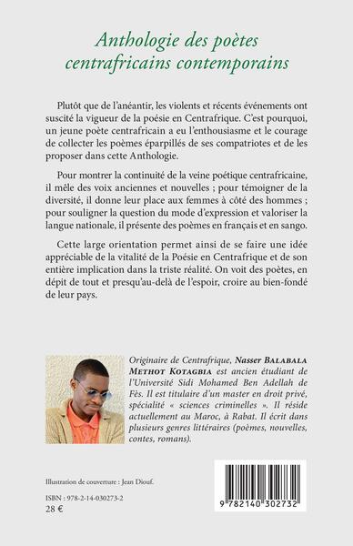 Anthologie des poètes centrafricains contemporains (9782140302732-back-cover)