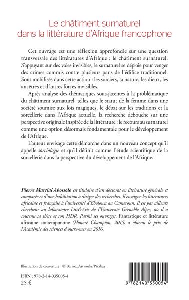 Le châtiment surnaturel dans la littérature d'Afrique francophone (9782140350054-back-cover)