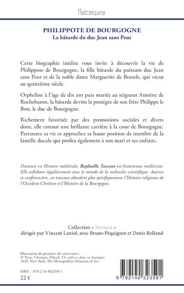 Philippote de Bourgogne, La bâtarde du duc Jean sans Peur (9782140323591-back-cover)