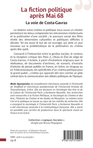 La fiction politique après Mai 68, La voie de Costa-Gavras (9782140315091-back-cover)