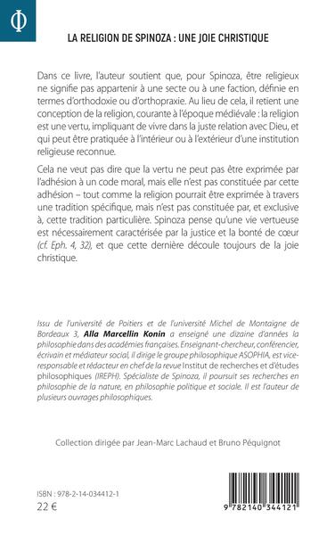 La religion de Spinoza : une joie christique (9782140344121-back-cover)