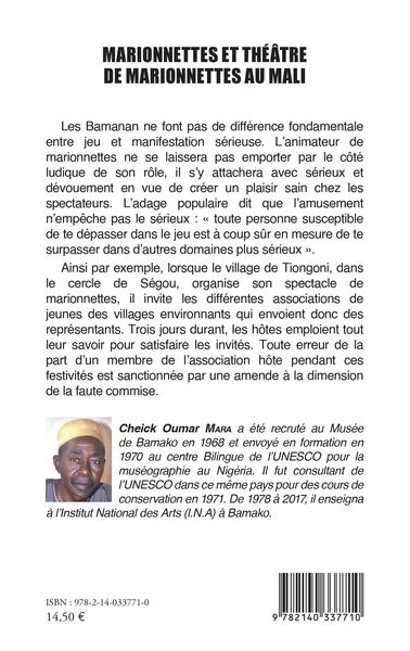 Marionnettes et théâtre de marionettes au Mali (9782140337710-back-cover)