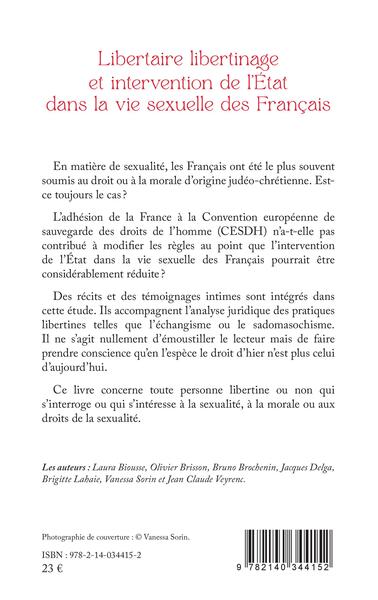 Libertaire libertinage et intervention de l'Etat dans la vie sexuelle des Français (9782140344152-back-cover)