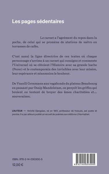 Les pages sédentaires, Carnets (9782140303005-back-cover)