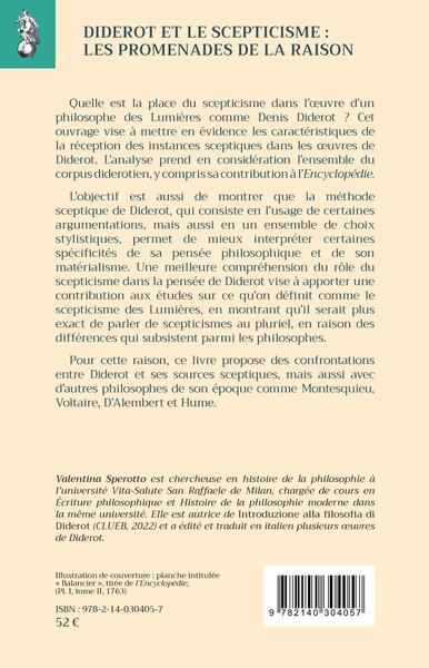 Diderot et le scepticisme : les promenades de la raison (9782140304057-back-cover)