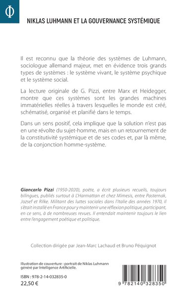 Niklas Luhmann et la gouvernance systémique (9782140328350-back-cover)