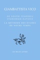 La Méthode des études de notre temps / De nostri temporis studiorum ratione (9782251730325-front-cover)