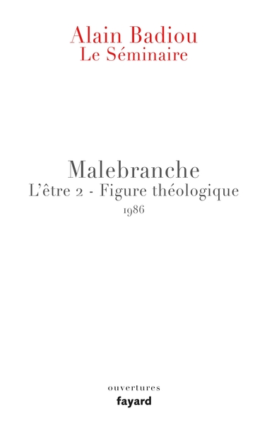 Le Séminaire - Malebranche, L'Être 2 - Figure théologique (1986) (9782213672489-front-cover)