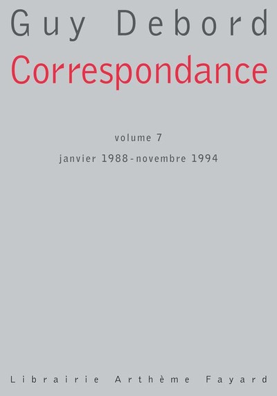 Correspondance Volume 7, janvier 1988 - novembre 1994 (9782213636627-front-cover)