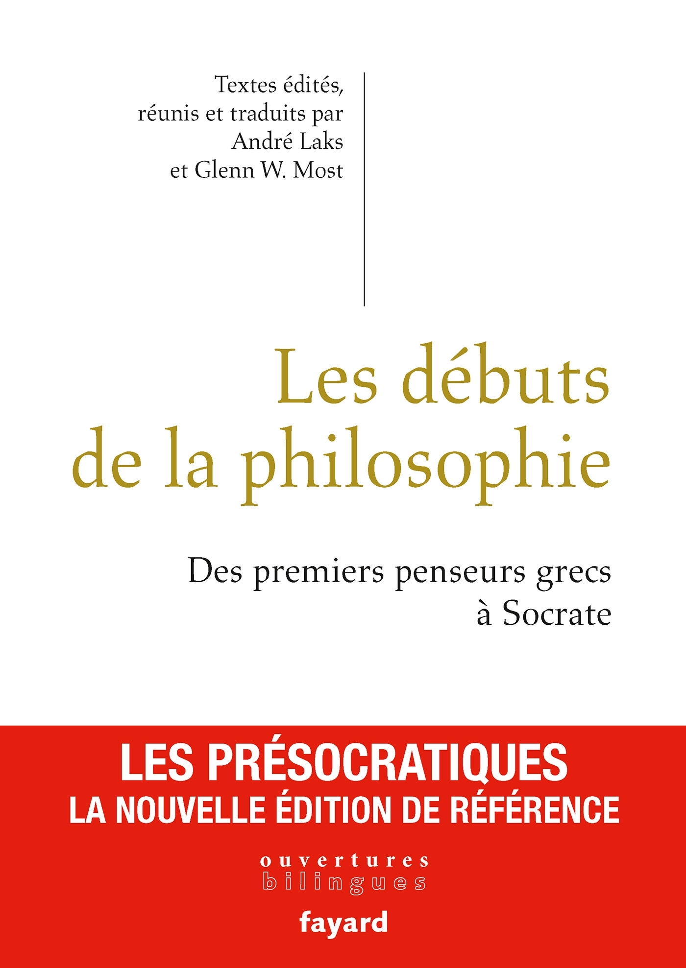 Les débuts de la philosophie (9782213637532-front-cover)