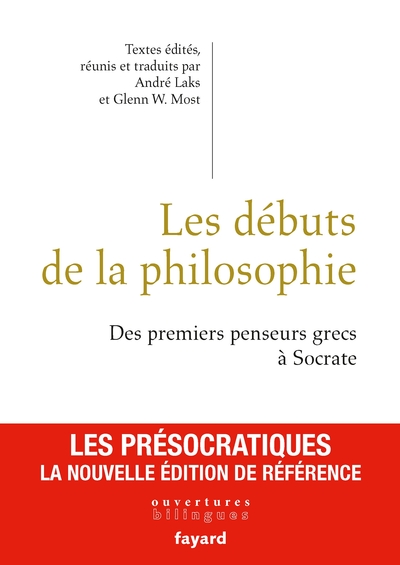 Les débuts de la philosophie (9782213637532-front-cover)