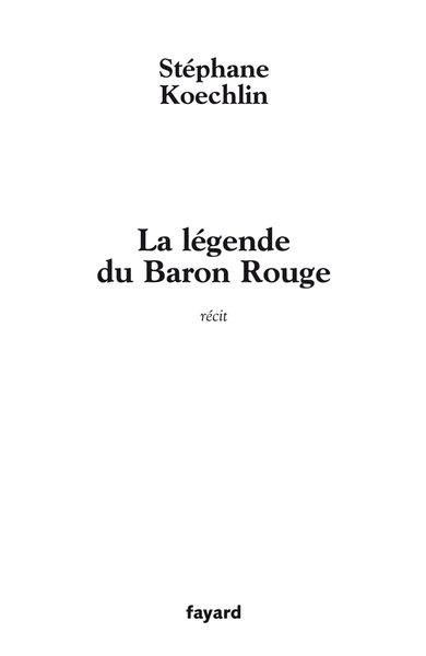 La légende du Baron Rouge (9782213638416-front-cover)