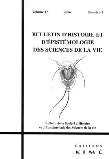 Bulletin d'Histoire et d'Epistemologie des Sciences De, Des Sciences de la Vie (9782841744091-front-cover)
