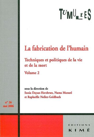 Tumultes N°26 la Fabrication de l'Humain T. 2 (9782841743933-front-cover)
