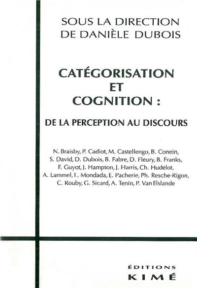 Categorisation et Cognition (9782841741014-front-cover)