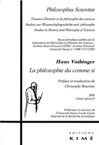 Philosophia Scientiae Cahier Special 8 2008, La Philosophie du Comme Si (9782841744626-front-cover)