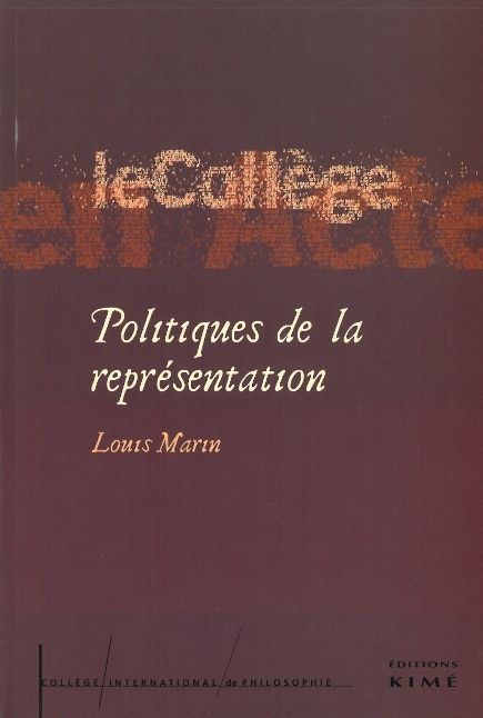 Politiques de la Representation, Etudes 3 (9782841743568-front-cover)