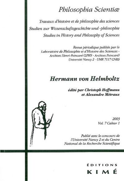 Philosophia Scientiae T. 7 / 1 2003 (9782841743063-front-cover)