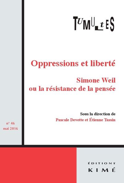 Tumultes N°45.Simone Weil ou la Résistance de la Pensée (9782841747535-front-cover)