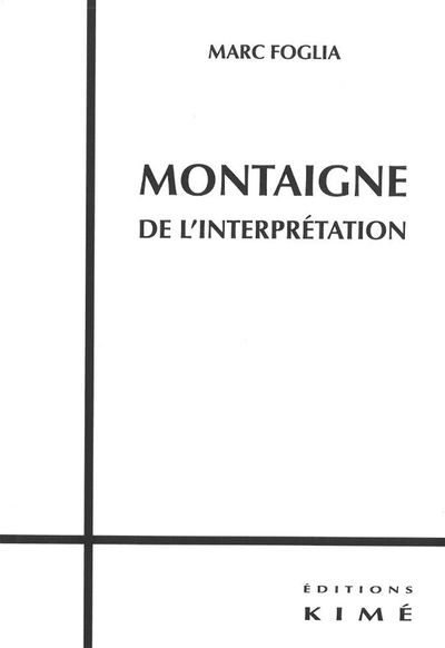 Montaigne,De l'Interpretation (9782841745654-front-cover)