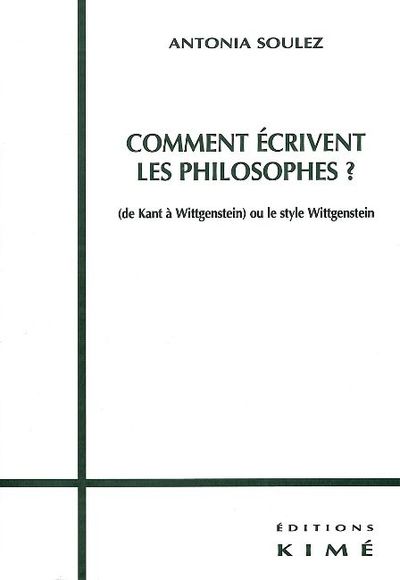 Comment Ecrivent les Philosophes ? (9782841742943-front-cover)
