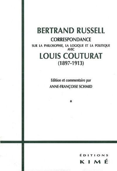 Correspondance Russell / Couturat(2Vols) (9782841742585-front-cover)