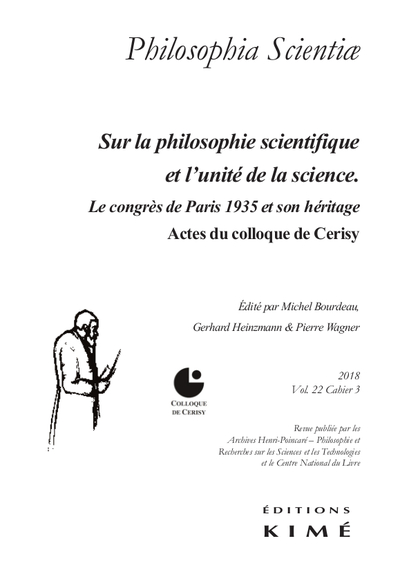 Philosophia scientiae  T22/3, Sur la philosophie scientifique. L’héritage du Congrès de Paris 1935 (9782841749089-front-cover)
