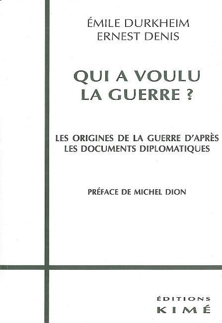 Qui a Voulu la Guerre ? (9782841740536-front-cover)