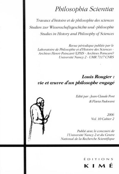 Philosophia Scientiae T. 10 / 2 2006, Louis Rougier (9782841744084-front-cover)